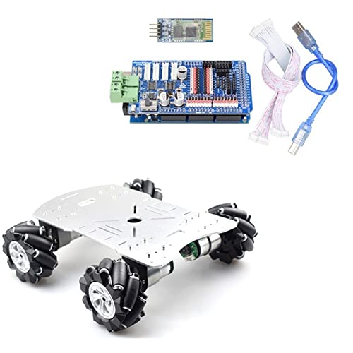 VIKEP Ps2 RC Smart Mecanum Rueda Robot Automóvil Kit Omnidireccional Apto For Arduino Mega2560 con Motor De Codificador 12V Bricolaje Proyecto Madre Juguete (Color : SR BT Robot Car Kit)