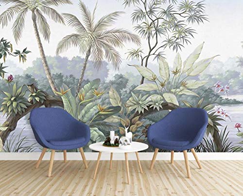 Wallpaper Papel Pintado 3D Selva Tropical Nostálgica Retro Europea 3D 350X256cm Papel Pintado No Tejido Decoración De Pared Decorativos Murales Moderna Diseno Fotográfico Foto Wallpaper
