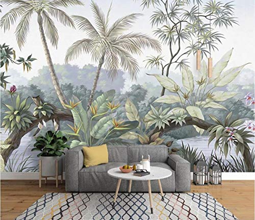 Wallpaper Papel Pintado 3D Selva Tropical Nostálgica Retro Europea 3D 350X256cm Papel Pintado No Tejido Decoración De Pared Decorativos Murales Moderna Diseno Fotográfico Foto Wallpaper