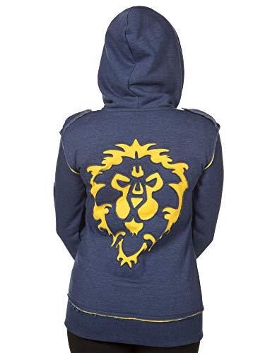 Warcraft World of señoras de la Chaqueta con Capucha Campeón de la Alianza Amarilla Azul del Logotipo para el Juego - XXXL