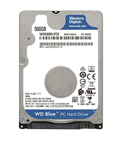 WD Blue Disco duro móvil interno de 500 GB (6 mm de altura 5400 rpm SATA 6 Gb / s 8 MB de caché 6,4 cm 2,5 pulgadas) Conforme a RoHS interno