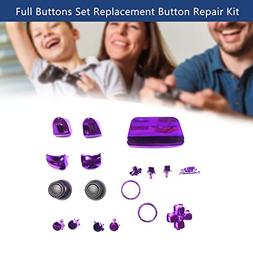 WDBK Kit de repuesto de botón PS5, botón de chapado en mango PS5, botón de repuesto P laystation 5 chapado en plata, kit de reparación de botones con herramienta para Pl aystation 5 típico