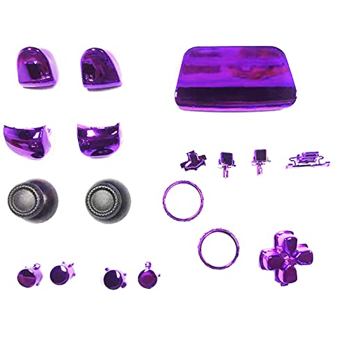 WDBK Kit de repuesto de botón PS5, botón de chapado en mango PS5, botón de repuesto P laystation 5 chapado en plata, kit de reparación de botones con herramienta para Pl aystation 5 típico