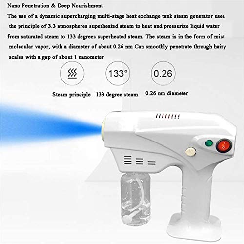 WEHQ Rociador eléctrico Fogger, Nano Hair Steam Gun Spray Mister Gun Care SPA Humidificador