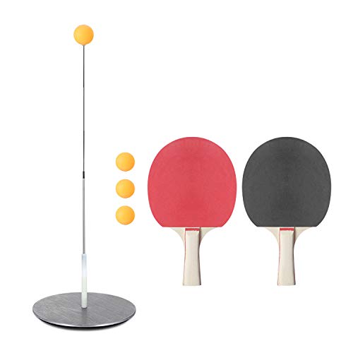 Winthai 9PCS Ping Pong Table Tennis Trainer Equipo de Entrenamiento Kit con 60cm Shaft Balls Raquetas Base Varillas de elevación para niños Adultos Juego al Aire Libre en Interiores