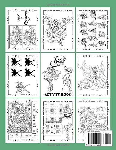 Winx Club Activity Book: Wonderful Coloring, Hidden Objects, Word Search, Spot Differences, Maze, Dot To Dot, Find Shadow, One Of A Kind Activities Books For Kids, Tweens