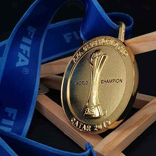 X-Toy 2020 FIFA Club World Cup Mundo Qatar Medallas de Oro de Champion World, Trofeo de la Copa de Premio, Fans Collection Regalo