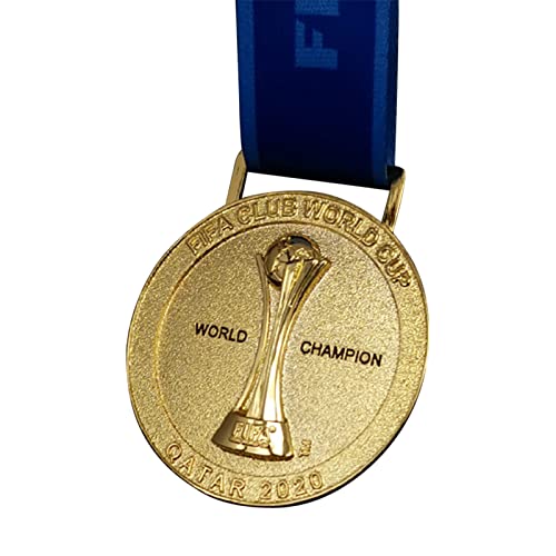 X-Toy 2020 FIFA Club World Cup Mundo Qatar Medallas de Oro de Champion World, Trofeo de la Copa de Premio, Fans Collection Regalo