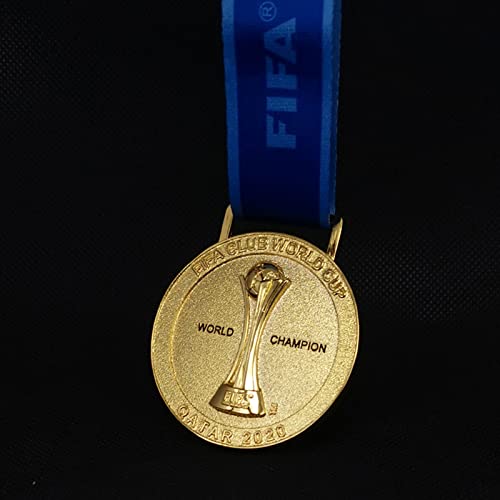 X-Toy 2020 FIFA Club World Cup Mundo Qatar Medallas de Oro de Champion World, Trofeo de la Copa de Premio, Fans Collection Regalo