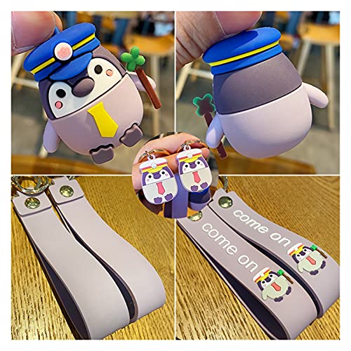 xczbb Llavero Creatividad Silica Gel Penguin Llaveros Lindos Animales Key Penguin Animal Llavero (Color : Blue Captain Bell, Size : 1)