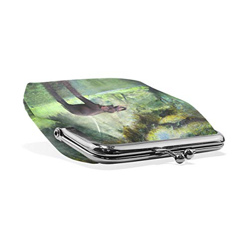 XiangHeFu Cartera Monedero Mujer Steam Forest Elephant Clutch Bag Leather