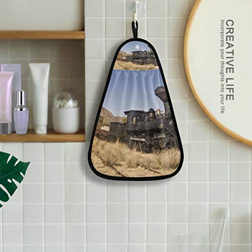 XiangHeFu Toalla de Manos Multiusos Decoración Clásica Old Steam Train Toalla de baño Ultra Suave de Lujo Altamente Absorbente