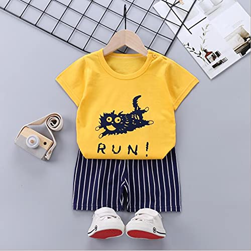 XM-Amigo Juego de 3 pantalones cortos de manga corta para bebé, de media manga, pack de 6 (con/sin hebilla de hombro) naranja, amarillo y verde. 18-24 Meses