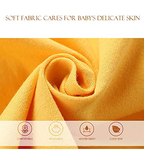 XM-Amigo Juego de 3 pantalones cortos de manga corta para bebé, de media manga, pack de 6 (con/sin hebilla de hombro) naranja, amarillo y verde. 18-24 Meses