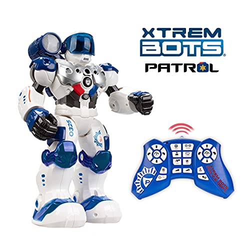 Xtrem Bots - Patrol Policía, Robot Juguete Teledirigido, Robots para Niños 5 Años O Más, Juguetes Robotica Programable, 50 Acciones Programables, Stem