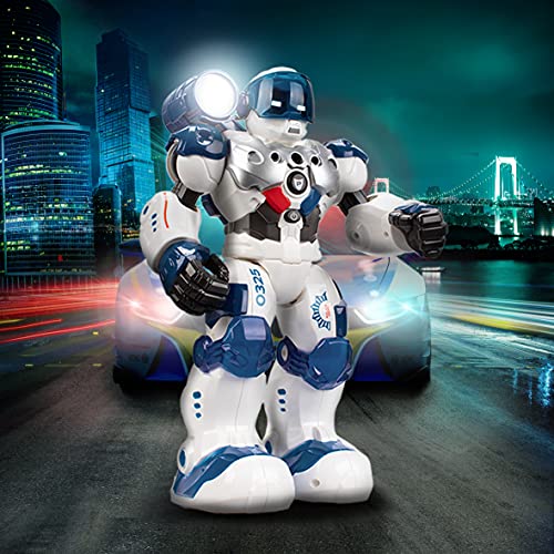 Xtrem Bots - Patrol Policía, Robot Juguete Teledirigido, Robots para Niños 5 Años O Más, Juguetes Robotica Programable, 50 Acciones Programables, Stem