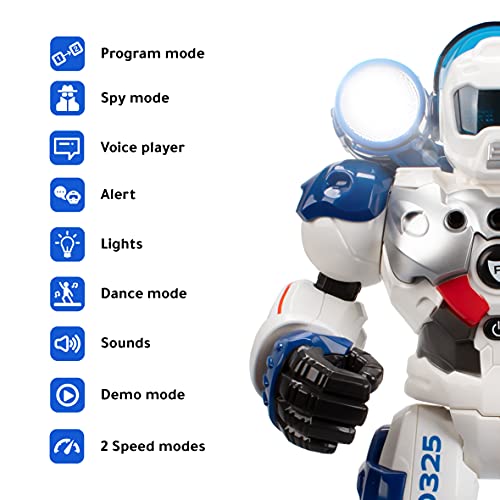 Xtrem Bots - Patrol Policía, Robot Juguete Teledirigido, Robots para Niños 5 Años O Más, Juguetes Robotica Programable, 50 Acciones Programables, Stem