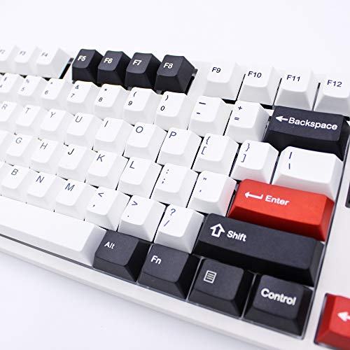 YEZIN KeyCaps de Bricolaje para teclados MP-Tinte sublimado Negro/Rojo tecla Clave 87/108 Claves Grueso PBT Nombres de Teclas del Teclado tecla Clave MX conmutador (Color : Gold)