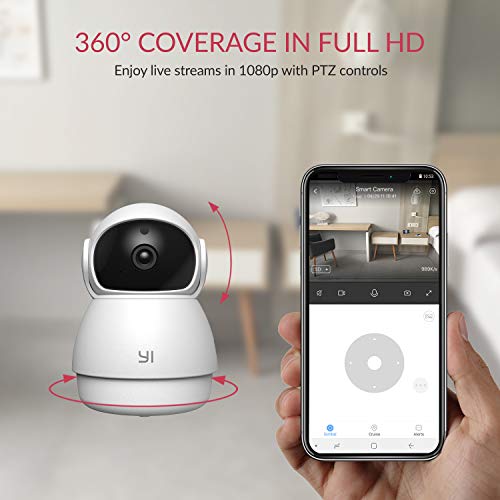 YI Cámara de Vigilancia 1080p Dome Guard Camara IP Sistema de Seguridad WiFi de Interior Full HD, Detección de Movimiento, Visión Nocturna, Audio de 2 Vias y Nube con App para iOS y Android (Blanco)