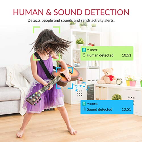 YI Cámara de Vigilancia 1080p Dome Guard Camara IP Sistema de Seguridad WiFi de Interior Full HD, Detección de Movimiento, Visión Nocturna, Audio de 2 Vias y Nube con App para iOS y Android (Blanco)