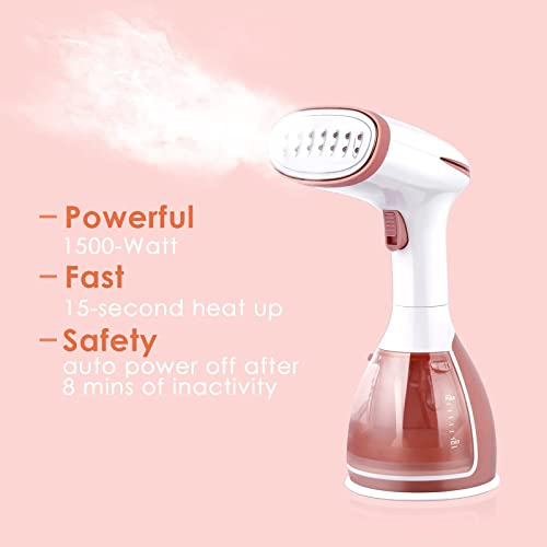 YTBLF Clothes Steamer, 1500W Handheld Garment Steamer Vertical and Horizontal Ironing Wrinkle Remover, 18s Fast Heat-up and 280 ML Capacity for Home, Office and Travel