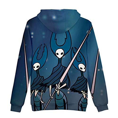YTQQ-Hollow Knight-Unisex 3D Sweater Streetwear, Anime Cartoon Cosplay Disfraz Sudadera Pullover Suéter con cordón,Sudadera con Bolsillo de Canguro-XXXL