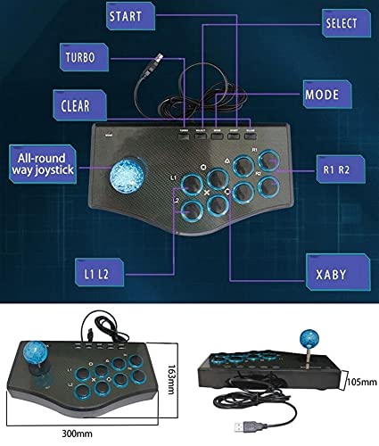 YUNXIAN Accesorios de Consola de Juegos Arcade Fight Stick PC Fighter Game Controller Fighting Joystick Fit para PC Computer XInput/PC DirectInput/Palanca de Mando (Color : Computer Joystick)