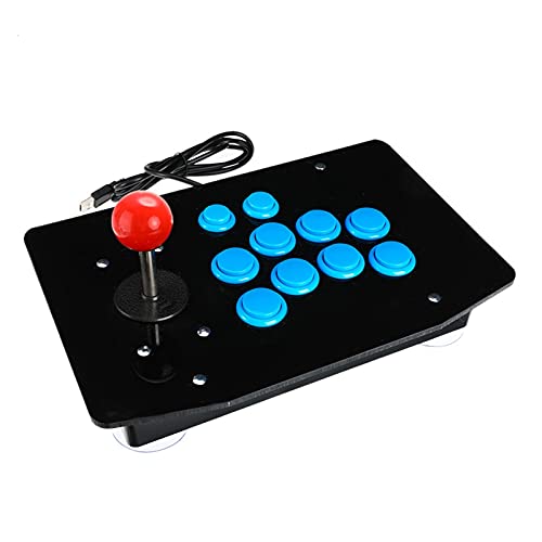 YUNXIAN Accesorios de Consola de Juegos Arcade Joystick USB Fighting Stick Controlador de Juegos Gamepad Video Game Fit para computadoras de Escritorio de PC Palanca de Mando (Color : Blue)