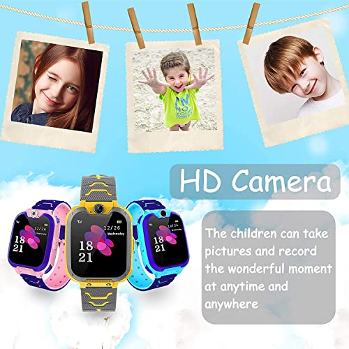 Zeerkeer Reloj Inteligente para Niños,La Musica Smartwatch 3-12 años Niñas con Cámara Ranura para Tarjeta SIM Juego de Pantalla Táctil Regalo