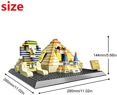 Zenghh 643PCS Micro bloques Giza Menfis y su necrópolis - La pirámide campos de Giza hasta Dahshur Juego de construcción - famosa arquitectura regalos Modelo Educativo Juego Juguetes Crafts Collection