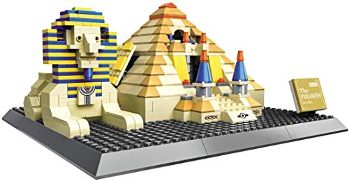 Zenghh 643PCS Micro bloques Giza Menfis y su necrópolis - La pirámide campos de Giza hasta Dahshur Juego de construcción - famosa arquitectura regalos Modelo Educativo Juego Juguetes Crafts Collection