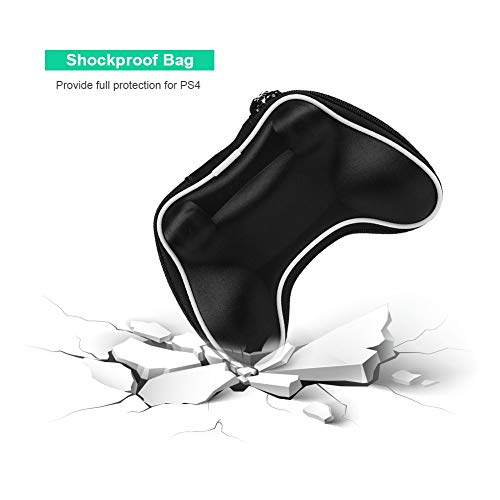Zerone Estuche portátil para PS4, Estuche portátil de Viaje con Bolsa de Viaje para Playstation 4 Controller Gamepad, Shockproof (Negro)