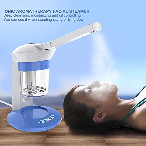 ZLSN Facial Sauna 2 en 1 Facial Steamer Face Steam Professional Ionic Ozone Steamer Humidificador Steamer Dispositivo de Limpieza de poros para el Cuidado Personal,EU