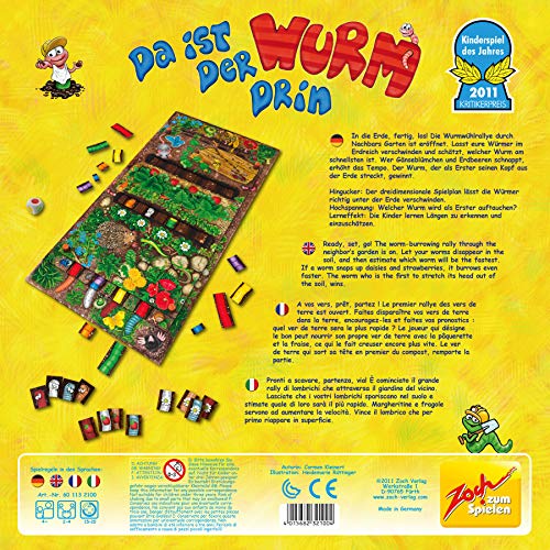 Zoch 601132100 - Juego de Mesa Da ist Der Wurm drin (Instrucciones en alemán, francés, inglés e Italiano)