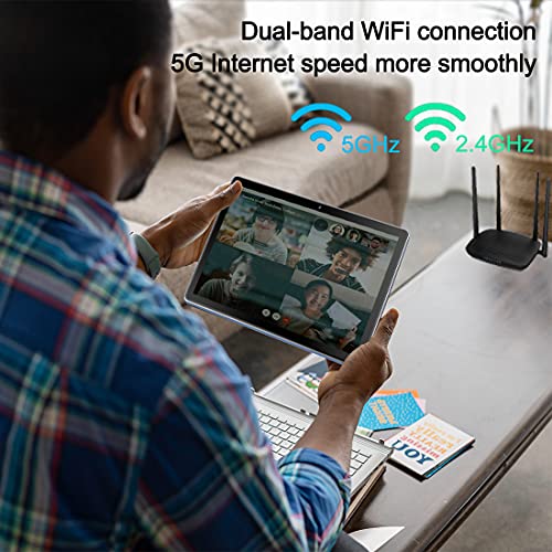 ZONMAI MX2 Tablet 10.1 Pulgadas Android 10.0 | Tableta 5G WiFi Ultrar-Rápido Quad-Core 1.6GHz 4GB RAM + 64GB ROM | 5MP + 8 MP 8000mAh Bluetooth 5.0 Type-C Google GMS - Azul