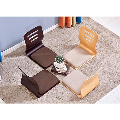 ZXCC Madera Tatami Suelo Silla, Japonés Acolchado Sin Piernas Suelo Silla con Espalda Apoyo Perezoso Sofá Suelo Estar Respaldo para Adultos Leyendo Juego De Ver Vídeo-p 46x37x43cm(18x15x17inch)