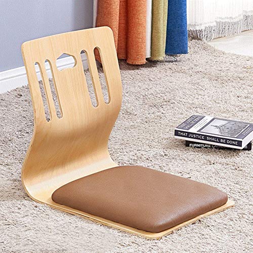 ZXCC Madera Tatami Suelo Silla, Japonés Acolchado Sin Piernas Suelo Silla con Espalda Apoyo Perezoso Sofá Suelo Estar Respaldo para Adultos Leyendo Juego De Ver Vídeo-p 46x37x43cm(18x15x17inch)