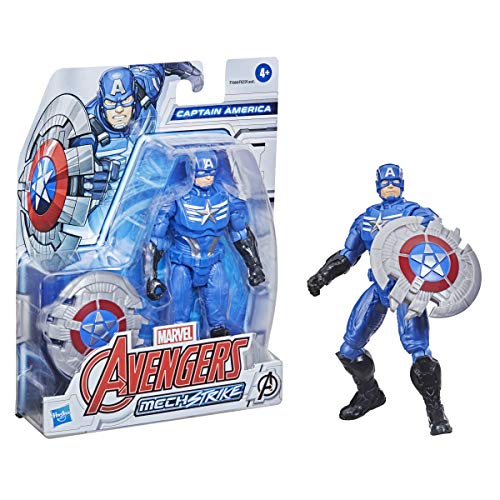 Hasbro Marvel Avengers - Figura Mech Strike del Capitán América de 15 cm con Accesorio Mech de Batalla - para niños de 4 años en adelante