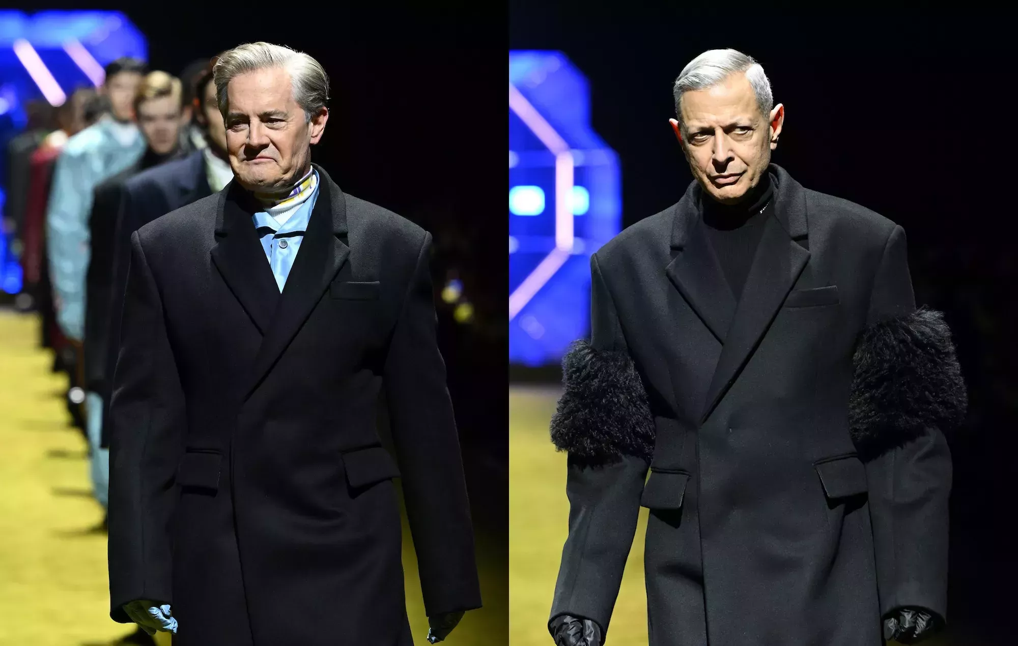 Vea a Jeff Goldblum y Kyle MacLachlan desfilar en la Semana de la Moda de Milán de Prada