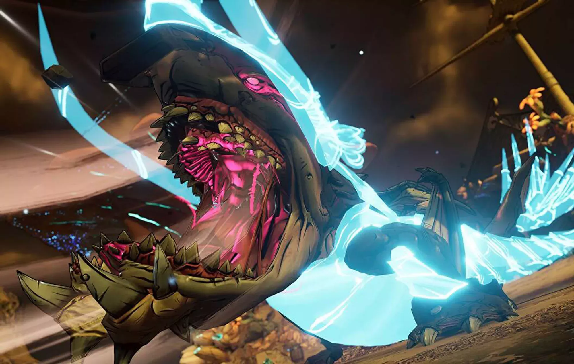 El primer DLC de 'Tiny Tina's Wonderlands' enfrenta a los jugadores con un dios tiburón de tierra