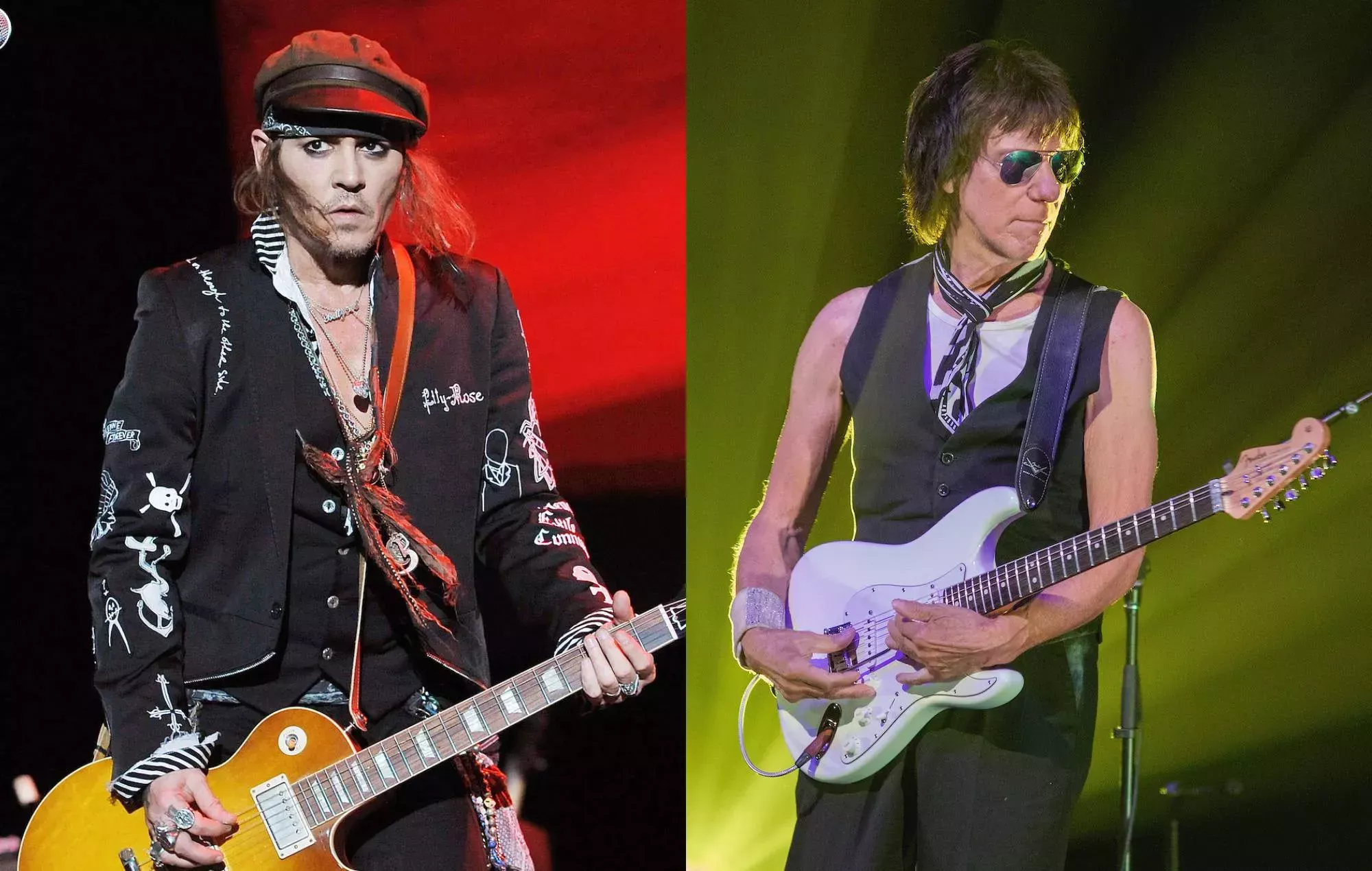 Johnny Depp aparece en el escenario con Jeff Beck en un concierto en Sheffield