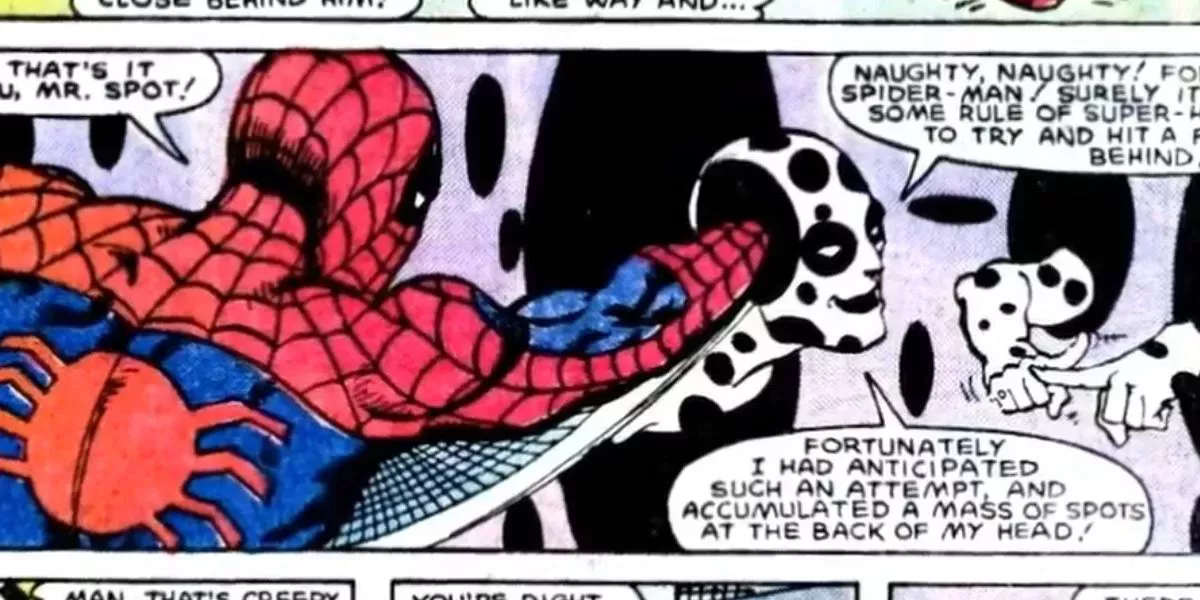 The Spot fights Spider-Man in Marvel Comics