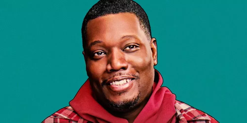 Illustrated promotional image of Michael Che