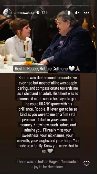 Emma Watson's tribute to Robbie Coltrane 