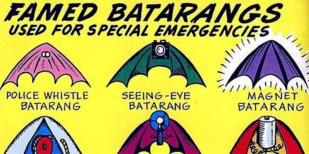  Diagrams Of Six Different Batarangs