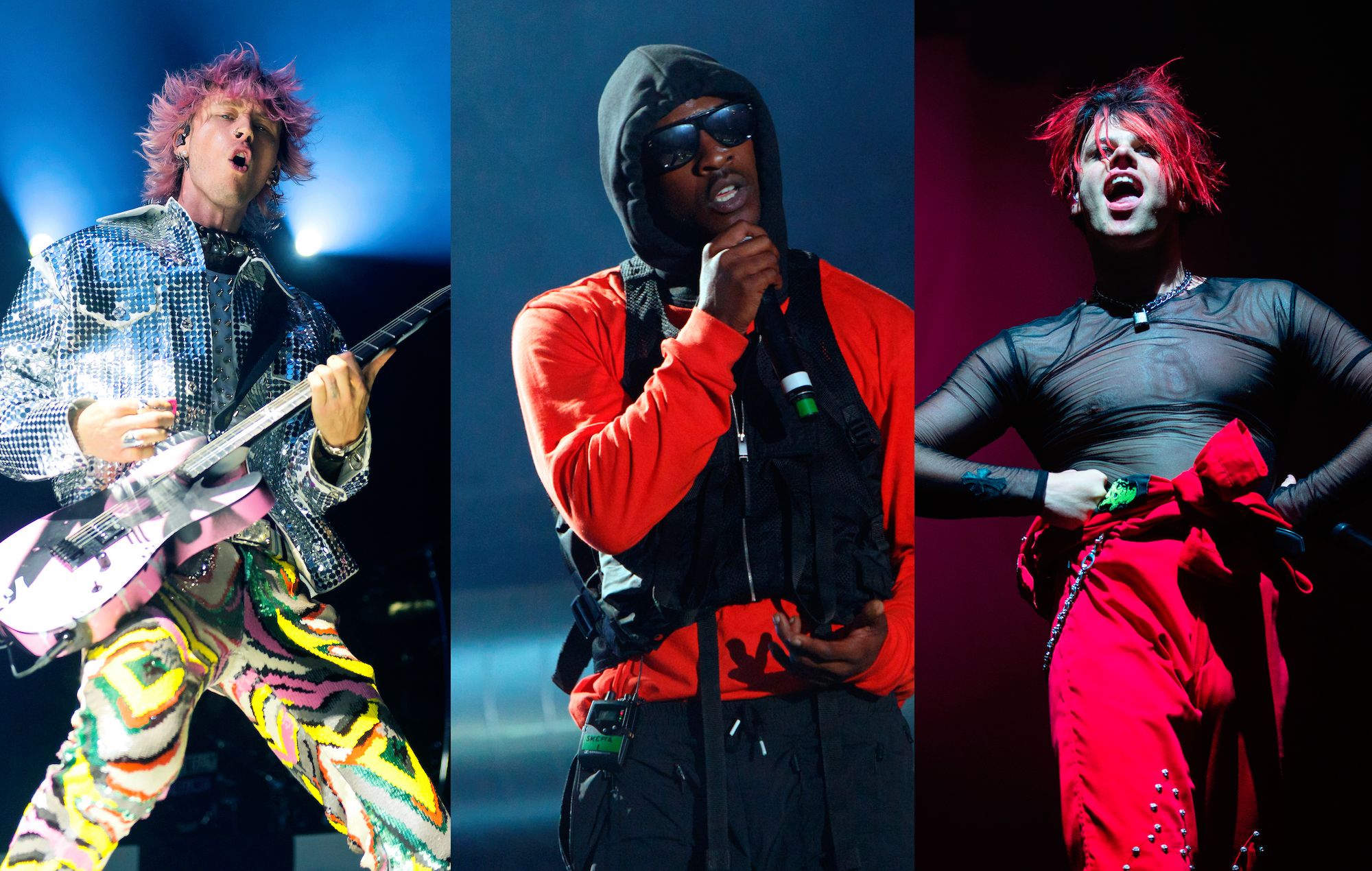 Machine Gun Kelly acompañado de Skepta y Yungblud en el concierto de Wembley