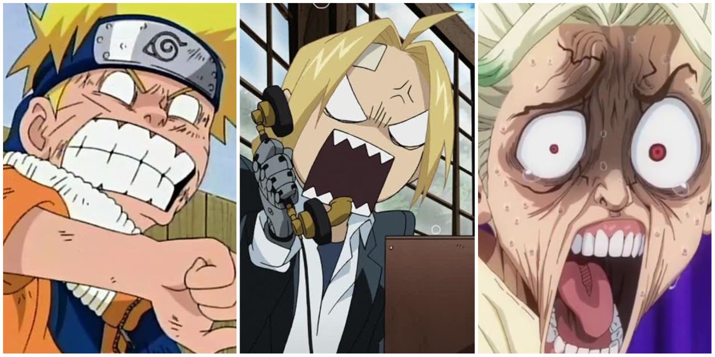 10 personajes de anime con las expresiones faciales más divertidas