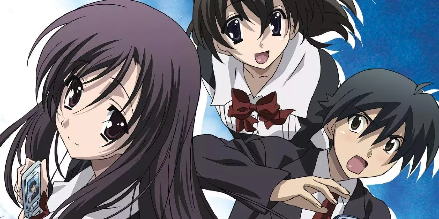 Makoto and his love triangle in School Days.