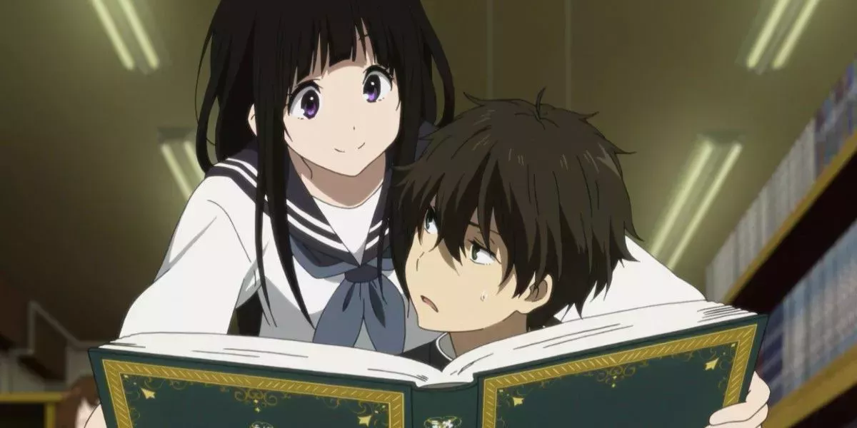 Oreki and Chitanda are reading together - Anime Romances