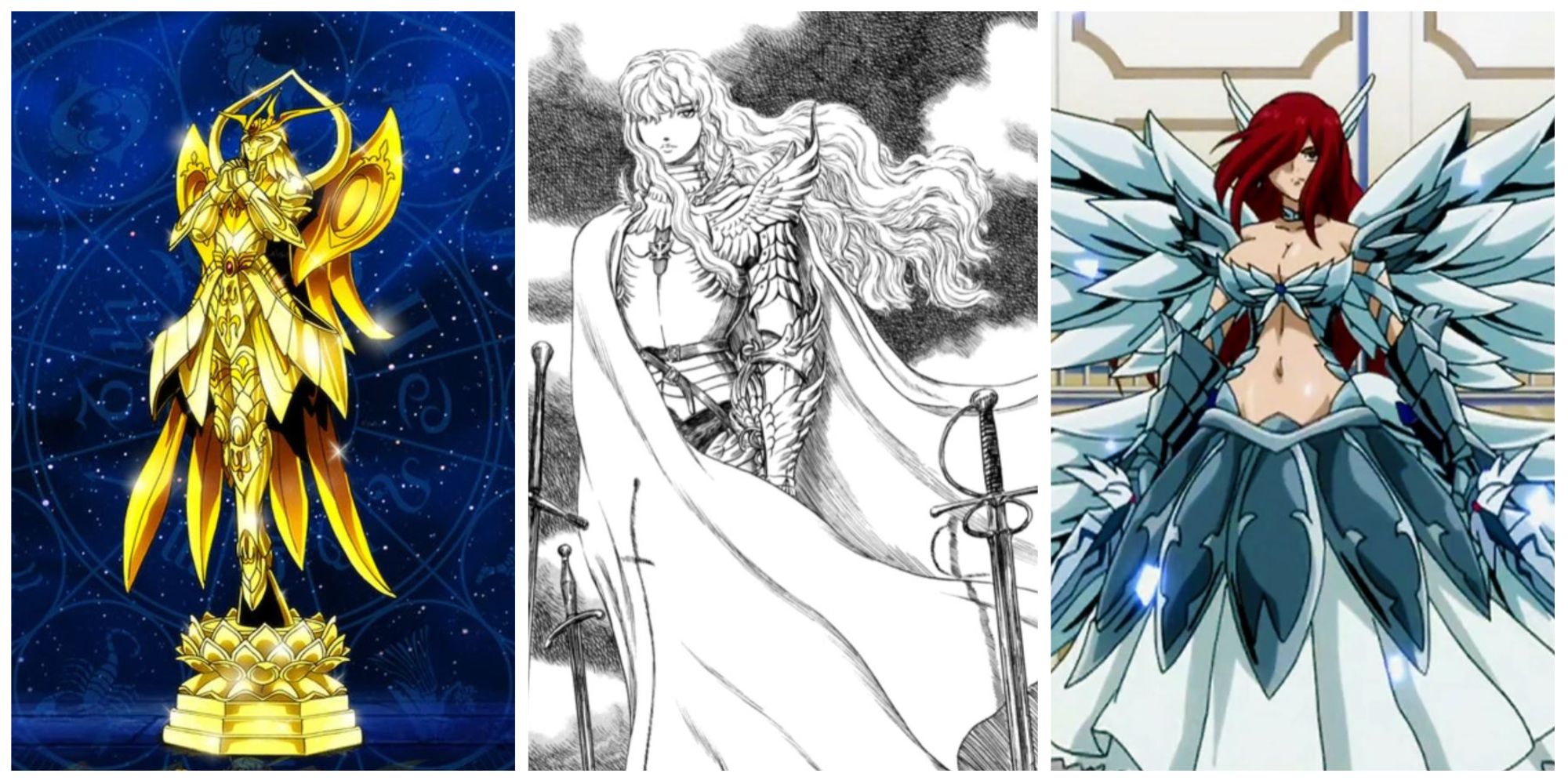 Los 10 conjuntos de armaduras más bonitos del anime